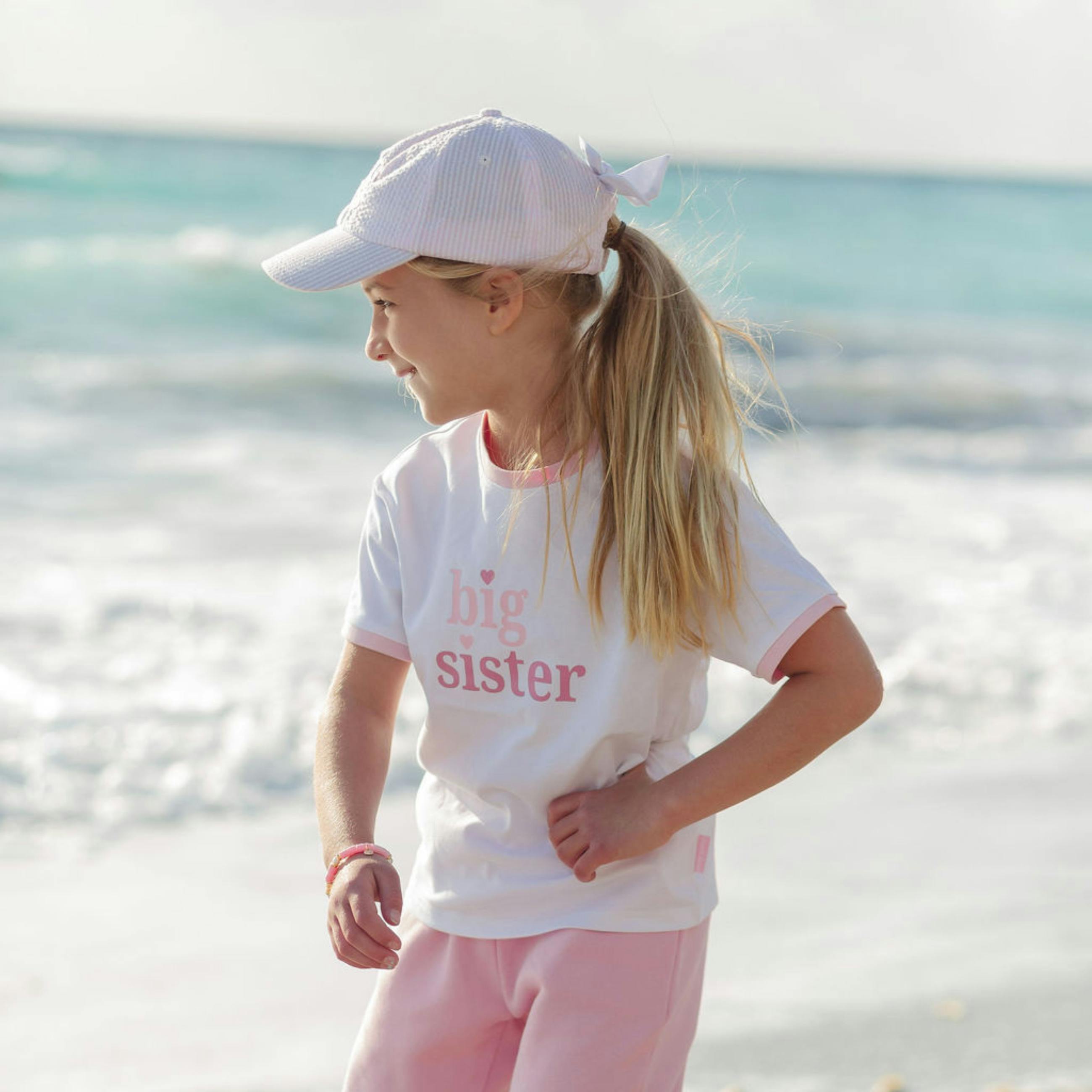 Customizable Bow Baseball Hat in Pink Seersucker (Baby/Toddler, Youth)