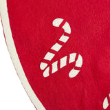 Handmade Candy Canes Red Felt Christmas Tree Skirt Felt 60" Arcadia Home