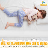 Sleepah Bed Rail for Toddlers Memory Foam Bed Bumper Guard w Dual Non-Slip Pads (Top & Bottom) Bed Rail is Waterproof Washable Soft Removable Cover (1 Pack)