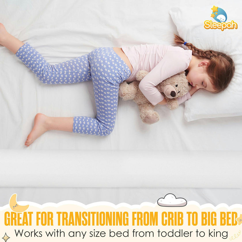Sleepah Bed Bumpers for Toddlers - Memory Foam Guard Rail Pads for Kids Bed