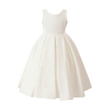 White Redwooda Satin Bow-Back Dress