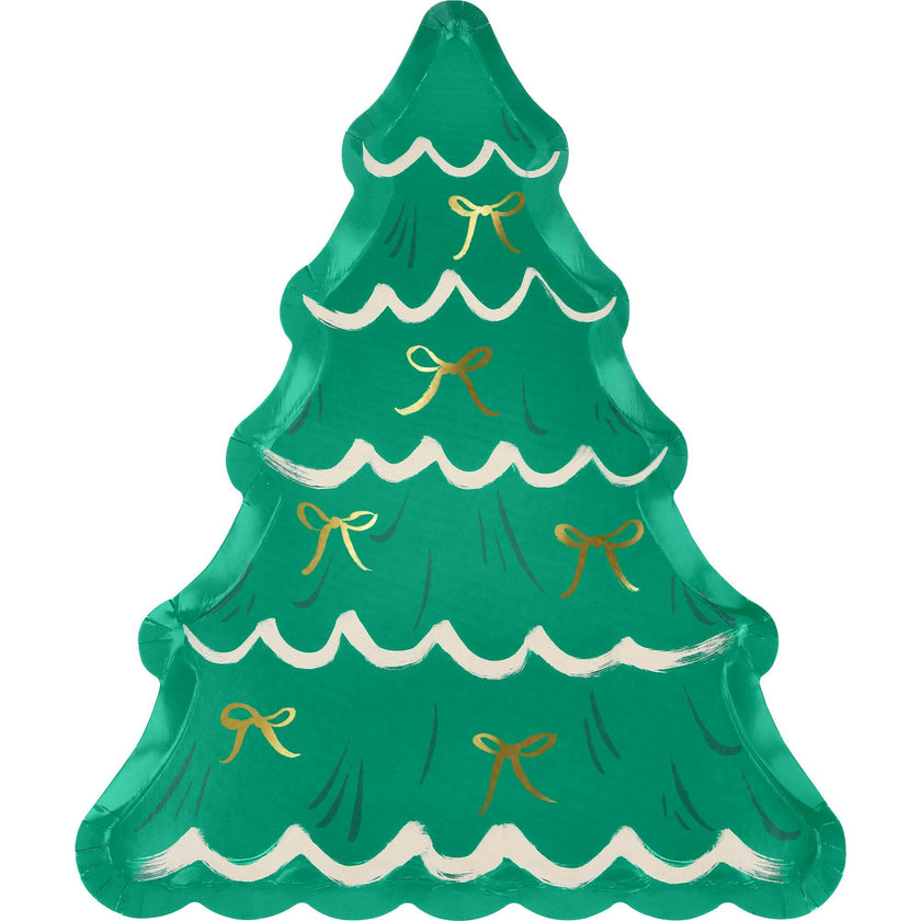 Christmas Tree With Bows Plates