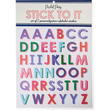 Packed Party Stick to It Vinyl Letter Sticker Pack 82ct - Waterproof Self-Adhesive 1.5-Inch Alphabet Stickers for Notebooks Bags Water Bottles and Monograms