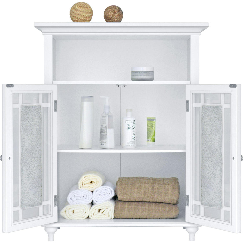 Windsor Wooden Floor Cabinet with Glass Mosaic Doors