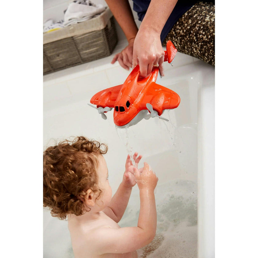 Green Toys: Fire Plane - Orange - Water & Bath Time Play Vehicle