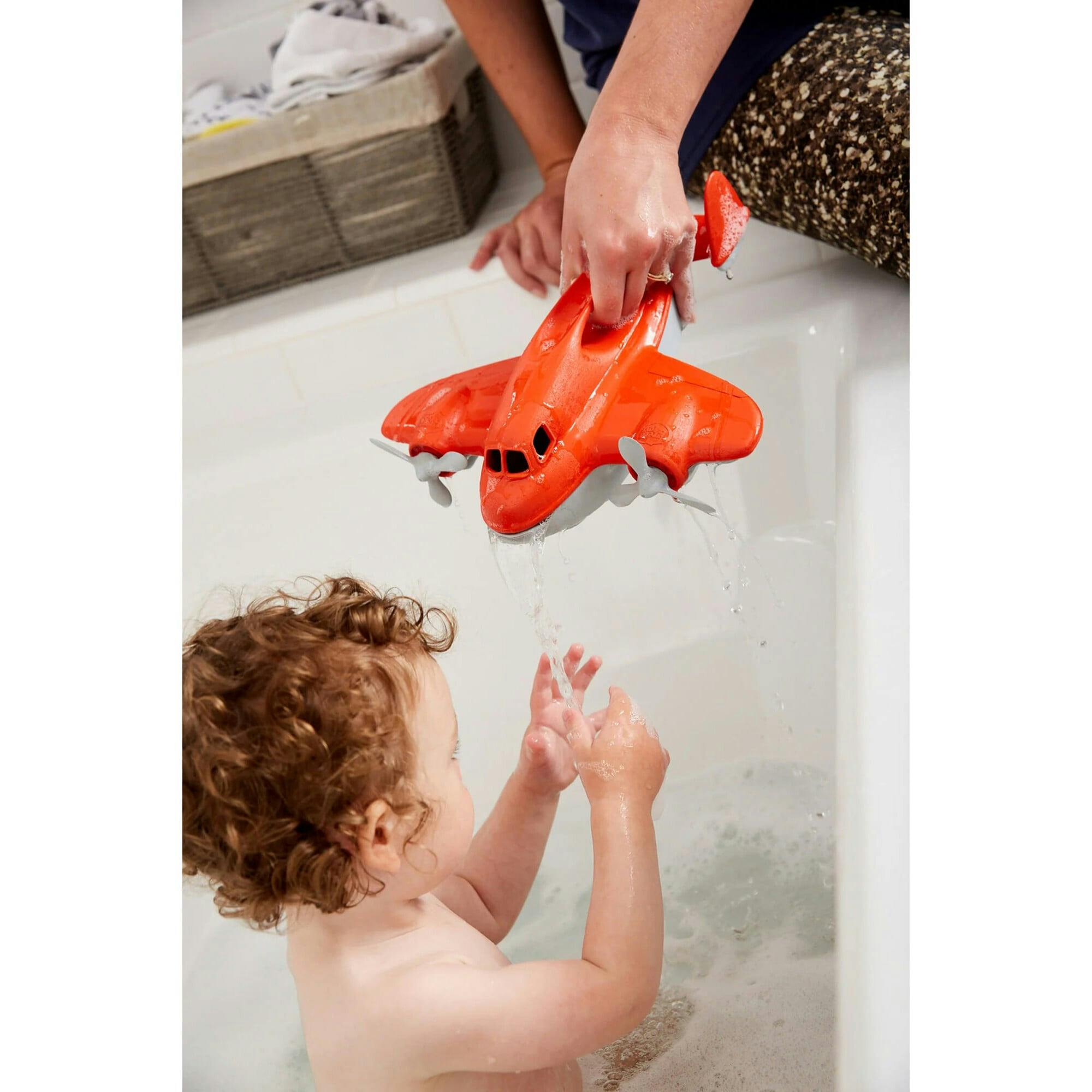 Green Toys: Fire Plane - Orange - Water & Bath Time Play Vehicle