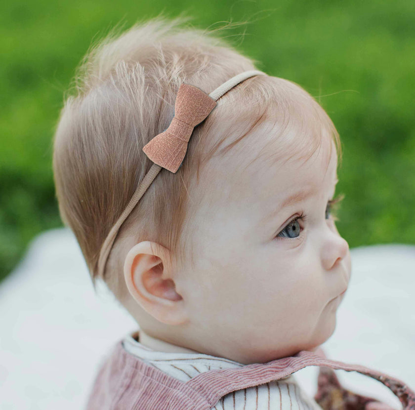 Itty Bitty Bow Baby Headbands, Liberty of London Blush/Olive/Burgundy Florals Bundle Set (Copy)