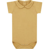 SS Organic Cotton Collared Bodysuit, Brown