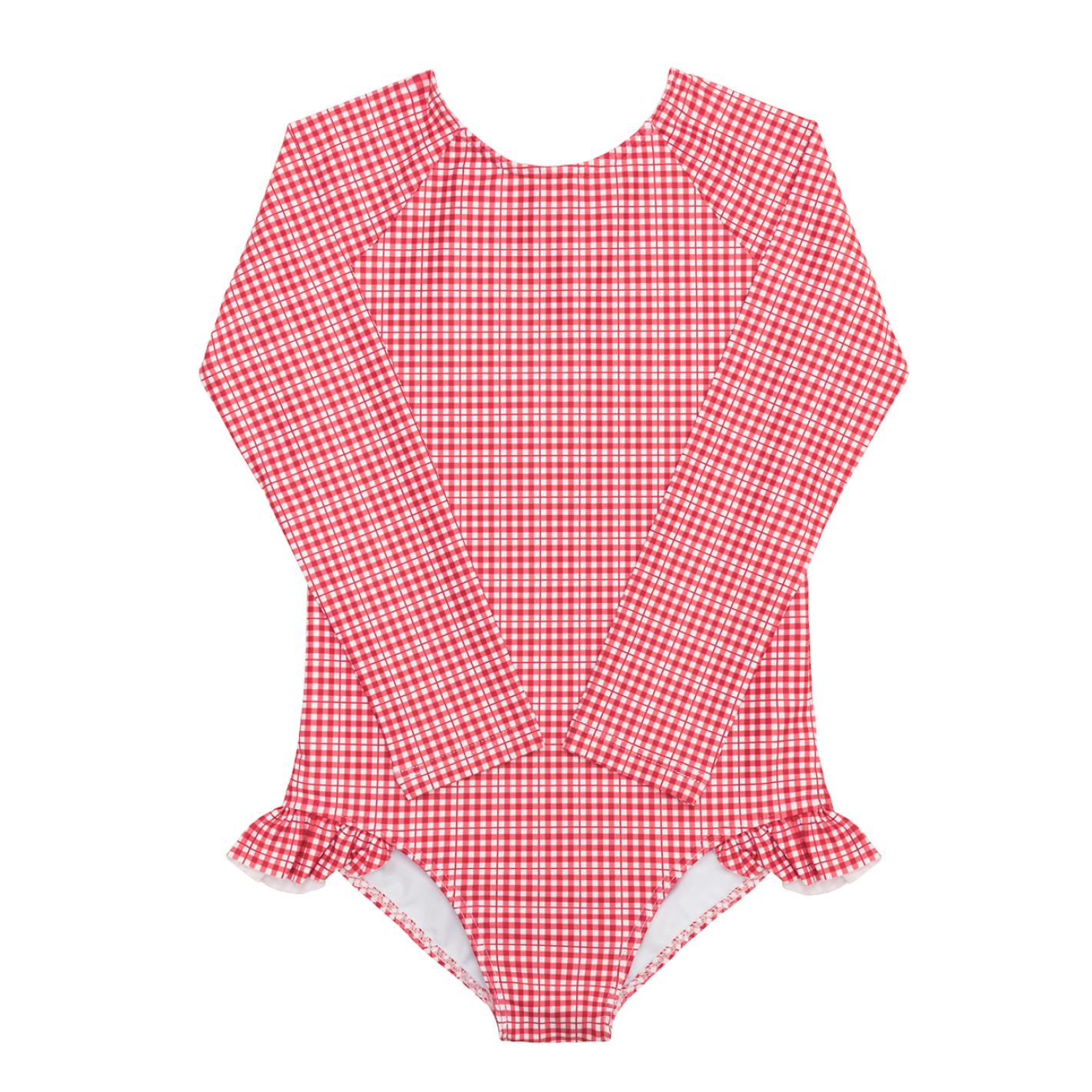 Girls Poppy Gingham Rashguard One Piece