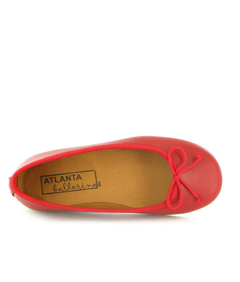 Smooth Leather Ballerinas, Red