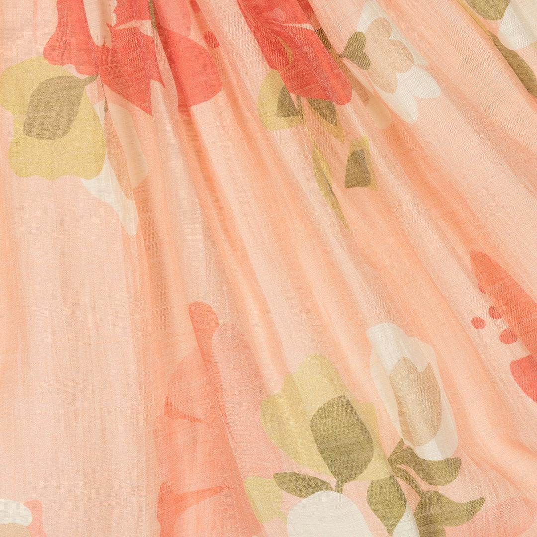 Peach Floral Summer Dress