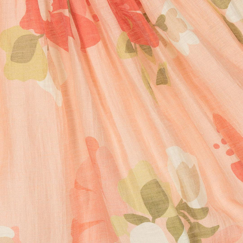 Peach Floral Summer Dress