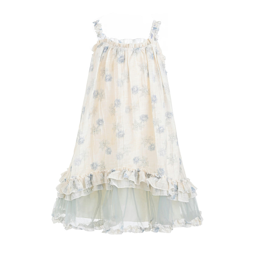 Vintage Bloom Ruffle Dress