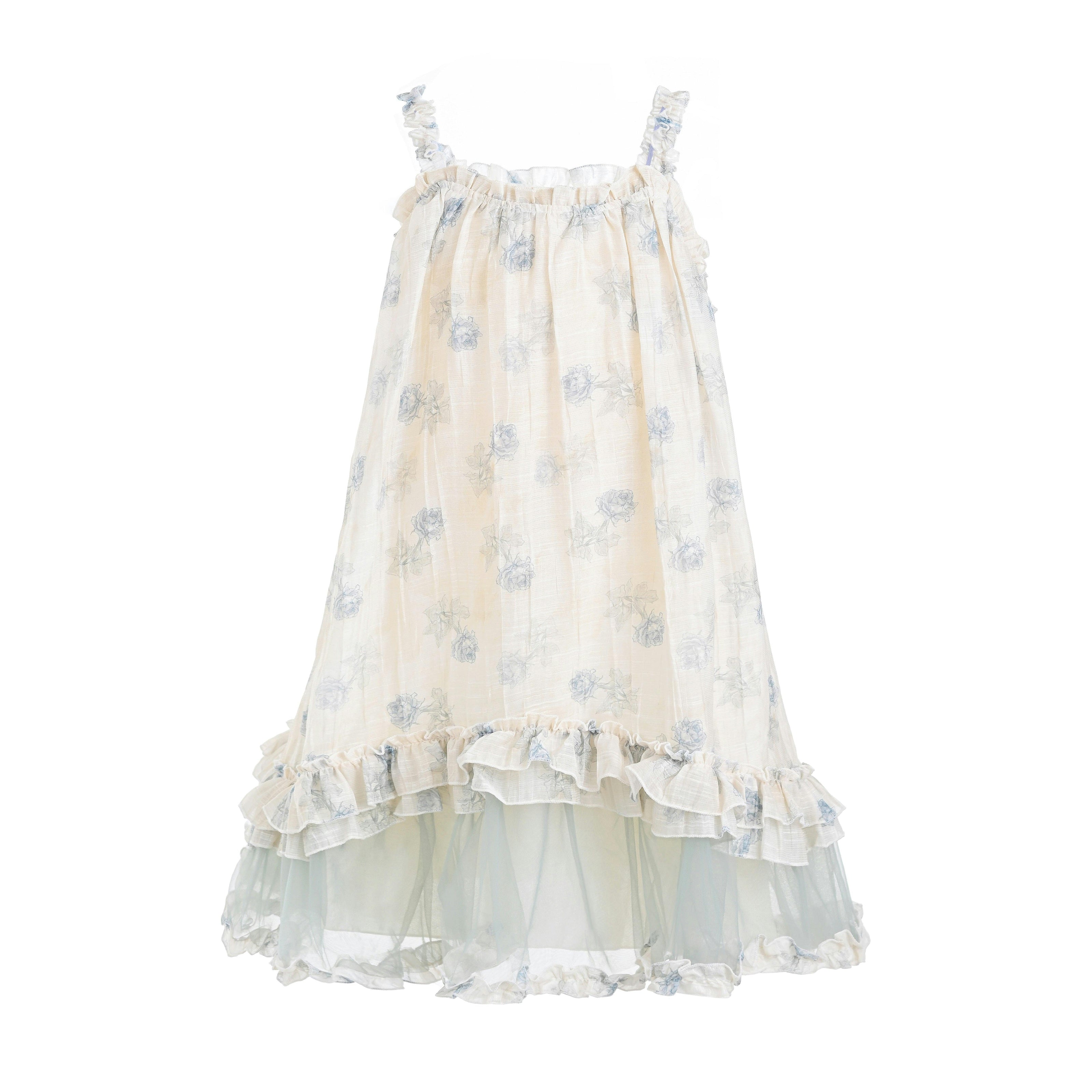 Vintage Bloom Ruffle Dress
