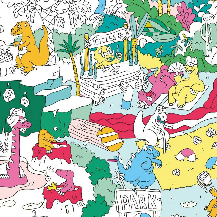 Dinos - Poster géant à colorier