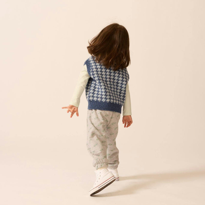 Wool Yearbook Vest in Houndstooth