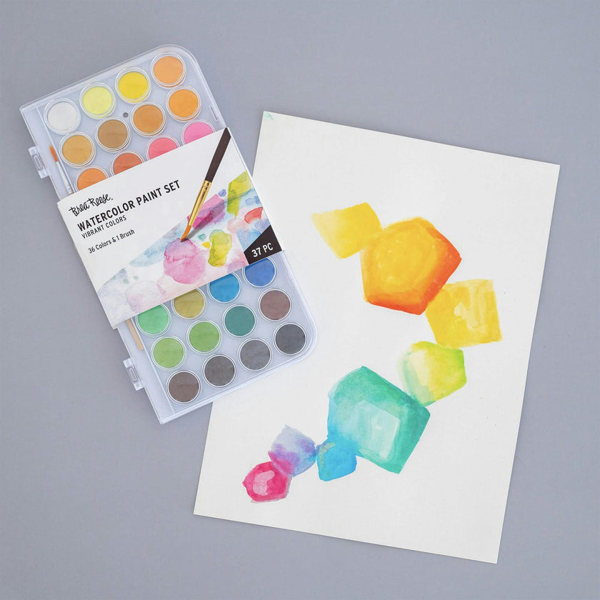 Brea Reese: Essential Watercolor Paint Set: Vibrant - 36 Colors & 1 Brush