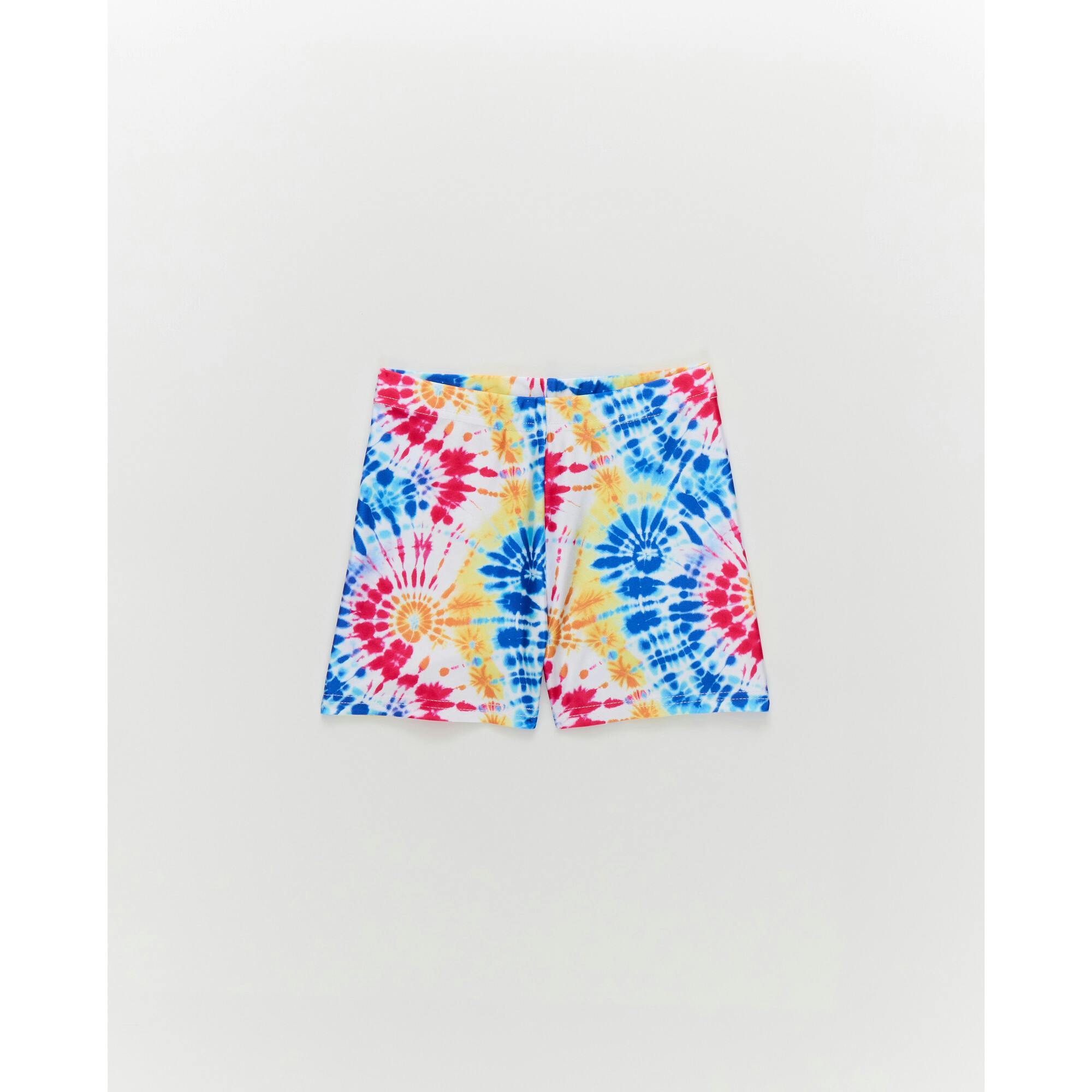 Girls Hi-Shine Booty Shorts in Starburst Tie Dye