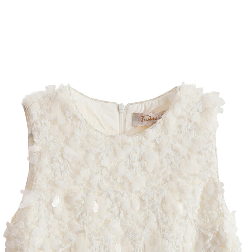 Cream Whispered Petal Mini Dress