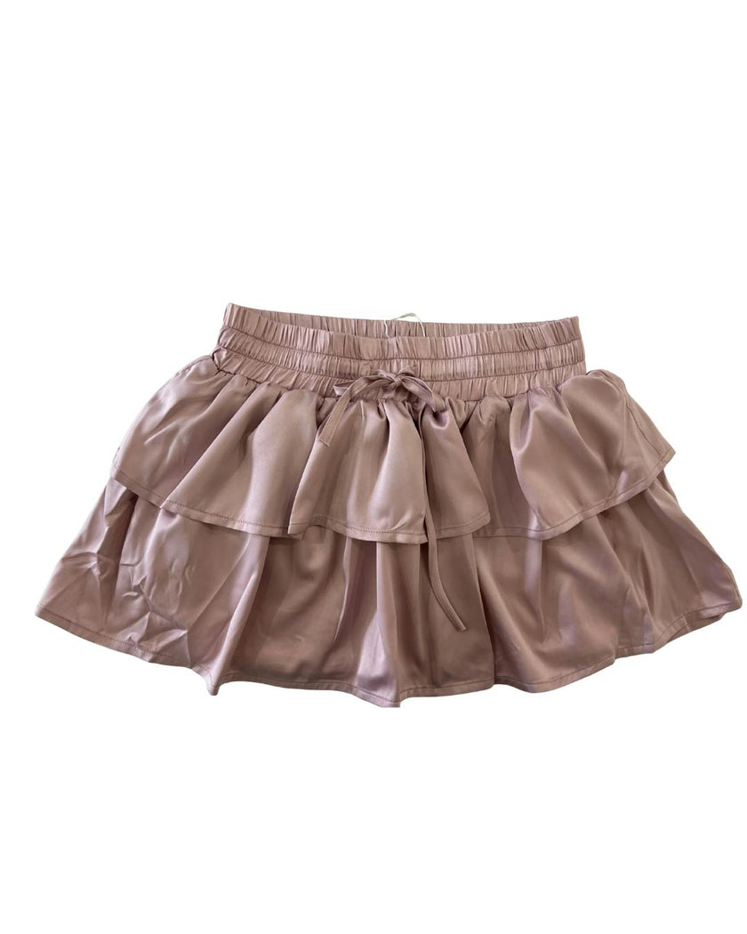 Willow Mauve Satin Skort