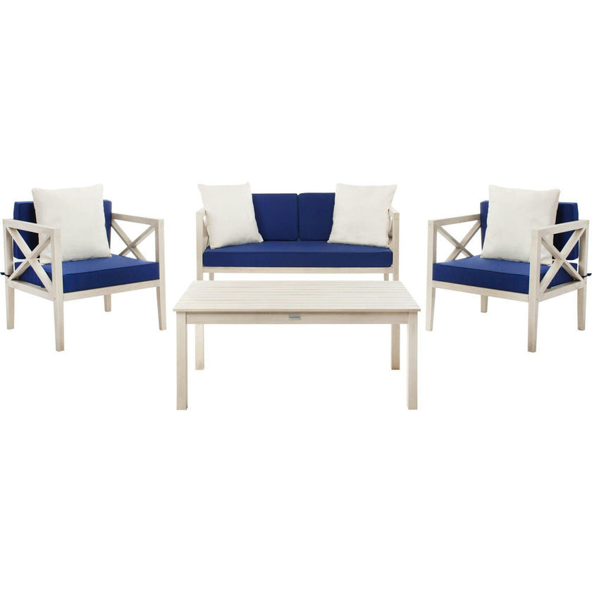 Nunzio 4-Piece Outdoor Set with Accent Pillows