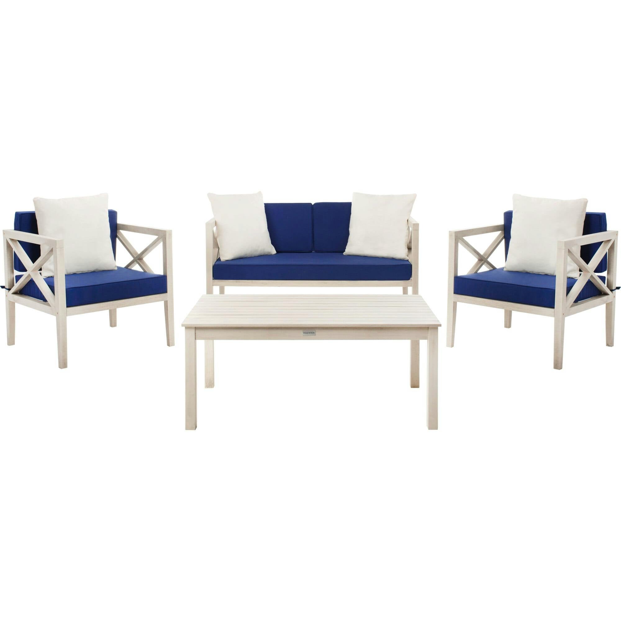 Nunzio 4-Piece Outdoor Set with Accent Pillows