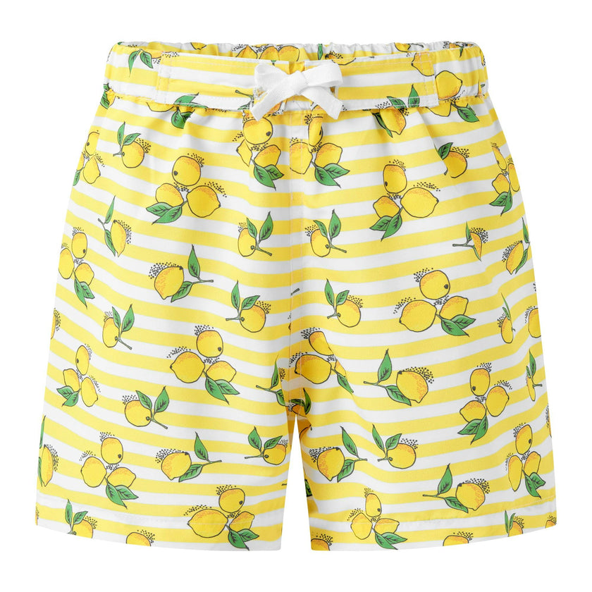 Lemon Stripe Swim Trunks