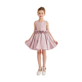 Purple Luminara Ruffle Waist Formal Dress