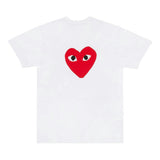 White Heart Print Front/Back T-Shirt