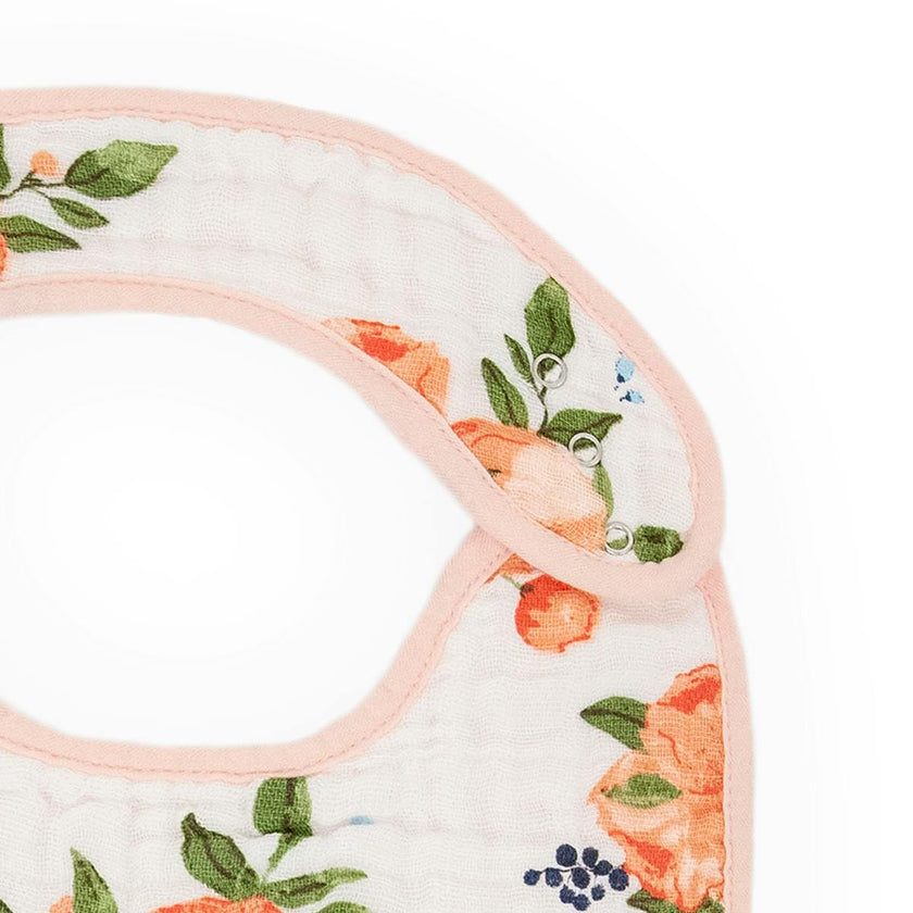 Cotton Muslin Classic Bib 3 Pack - Watercolor Roses