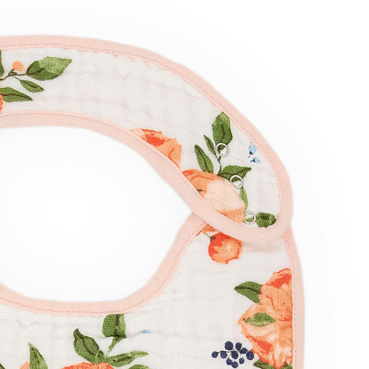 Cotton Muslin Classic Bib 3 Pack - Watercolor Roses