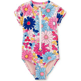 Rash Guard One-Piece Swimsuit, Pink