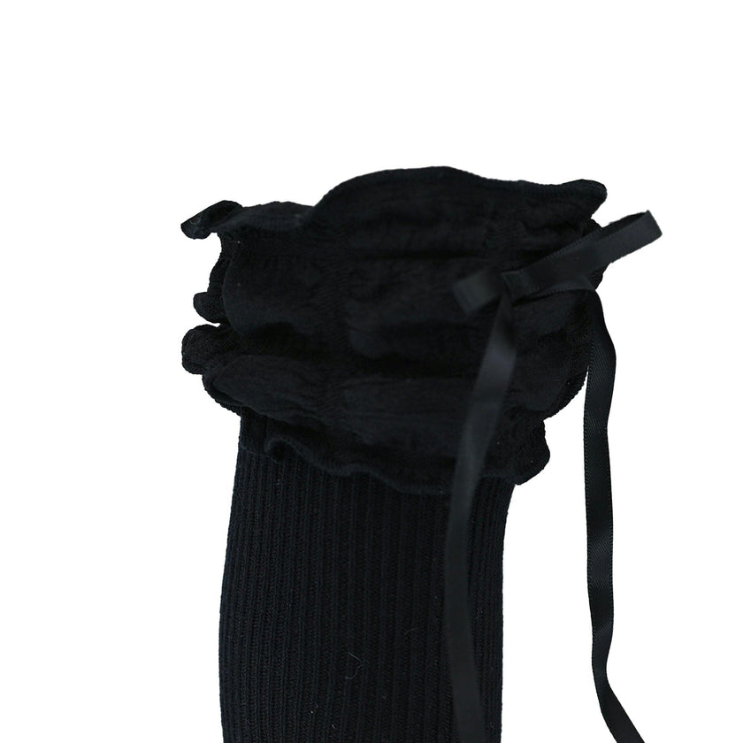 Ruffled Ribbon Long Socks