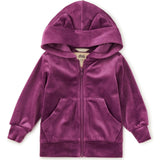 Ears Velour Hoodie, Purple