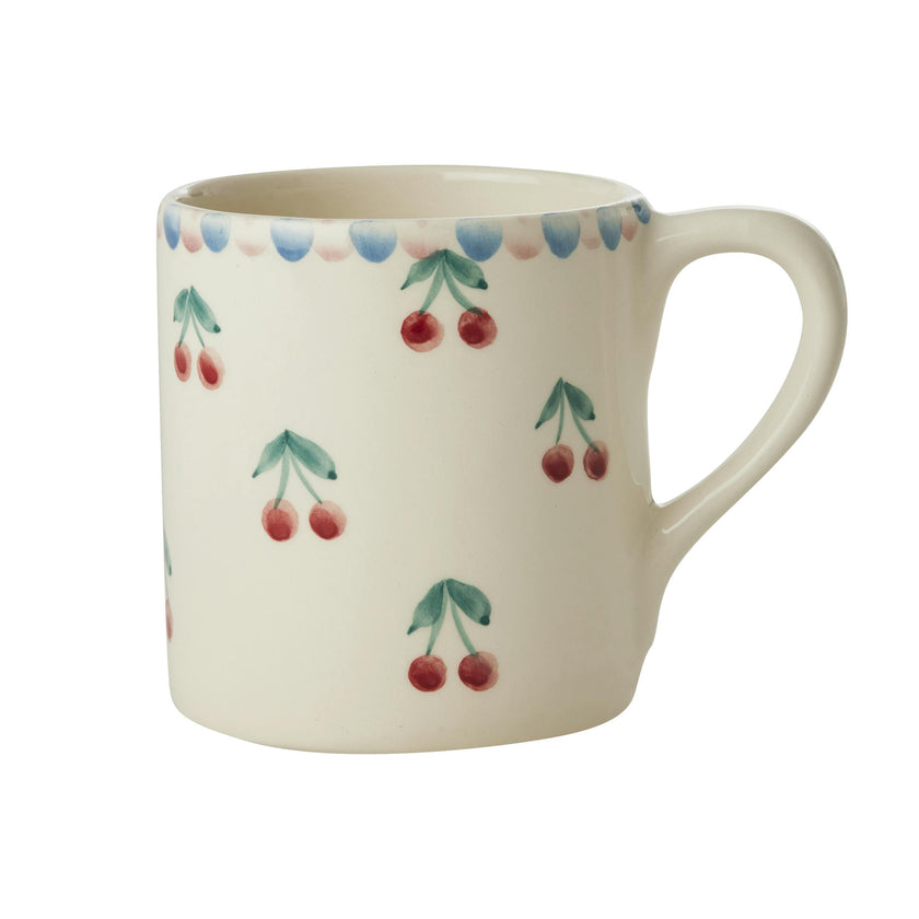 Ceramic Mug with Hand Painted Cherries - 14.2 oz