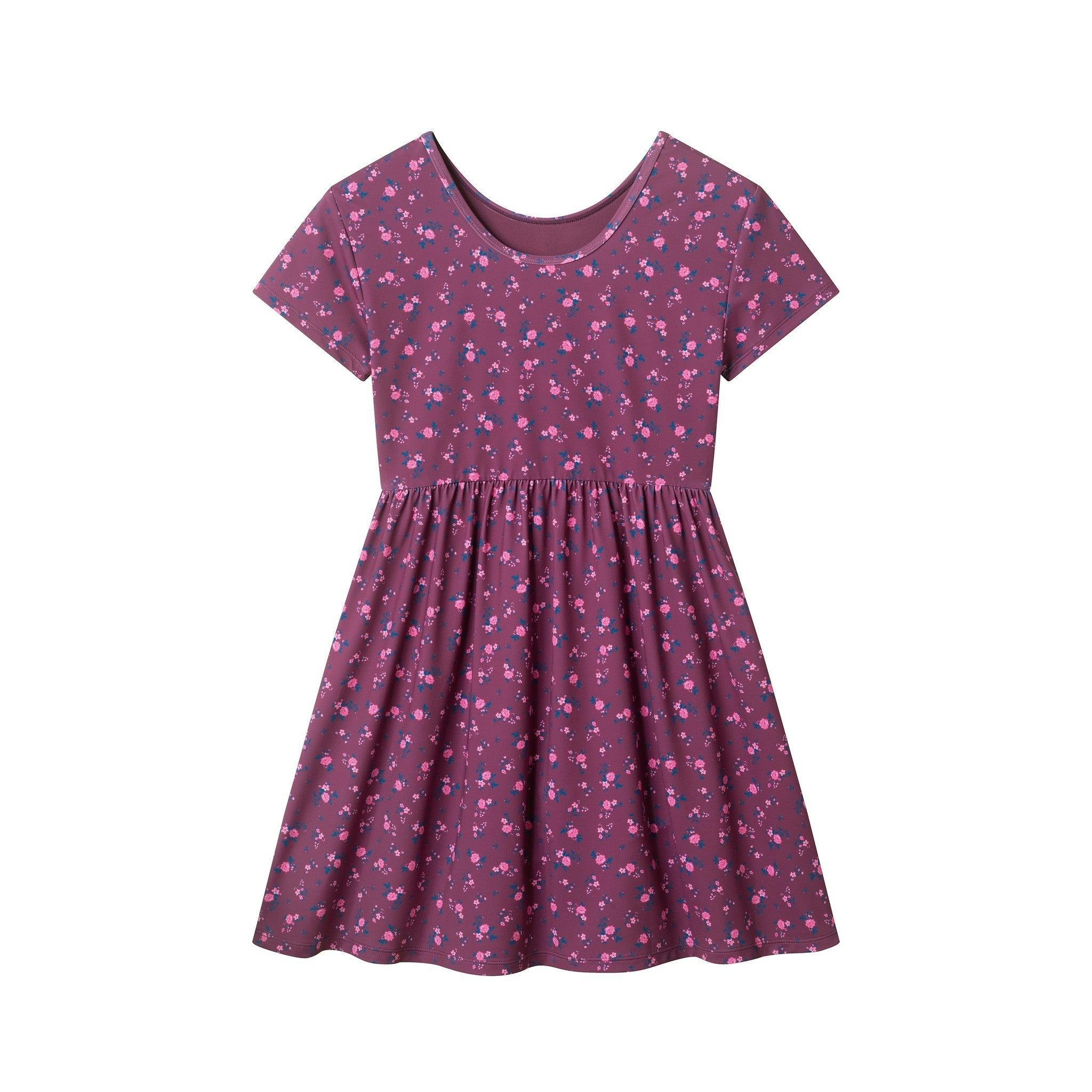 Tween Girls Athletic Skort Dress | Berry Floral