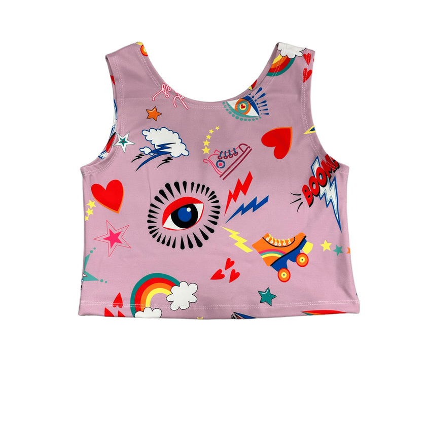 Good Vibes Crop Tank And Legging Sport Set