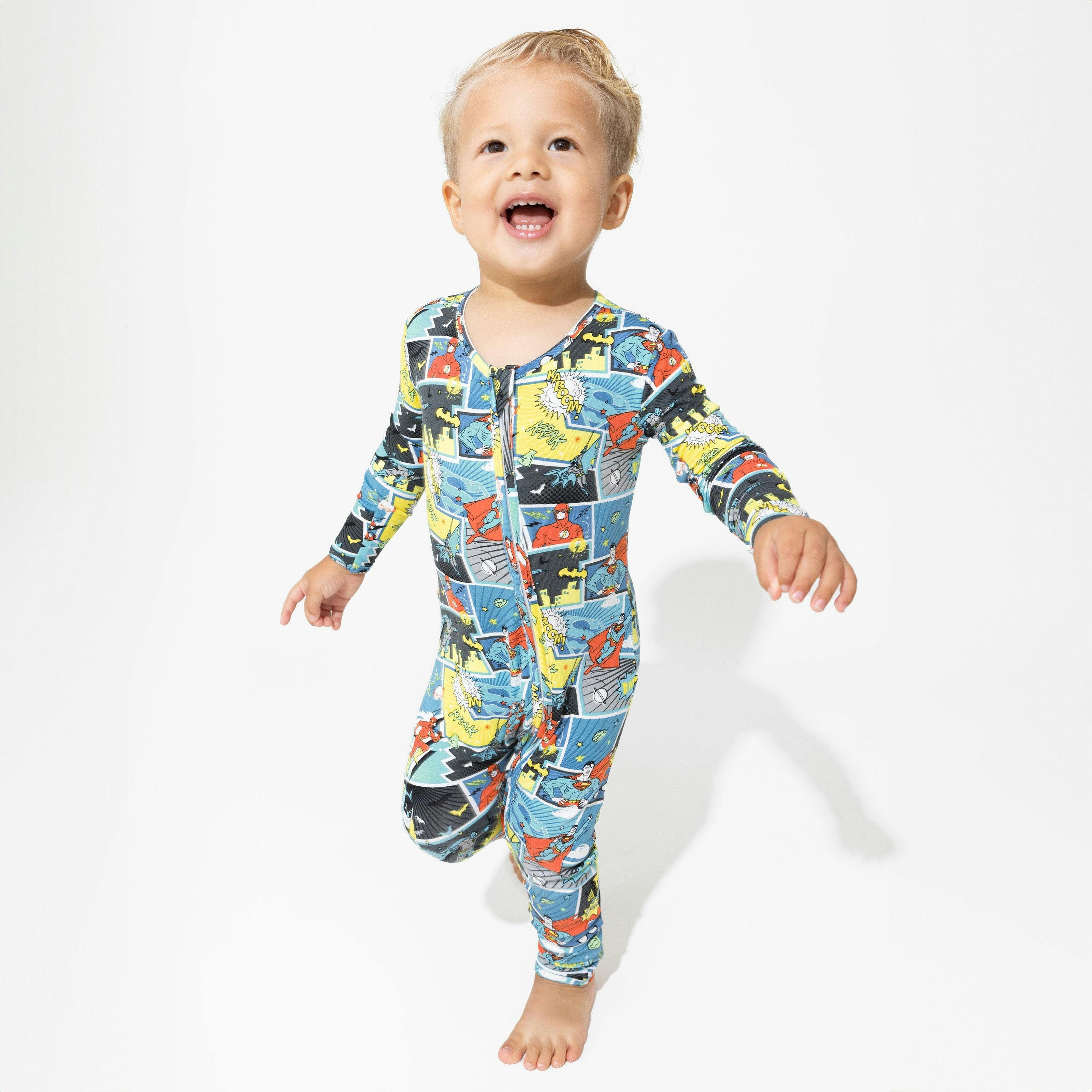 Justice League Heroes Bamboo Convertible Footie