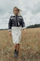 STRAIGHT LEATHER SKIRT WITH BUCKLE