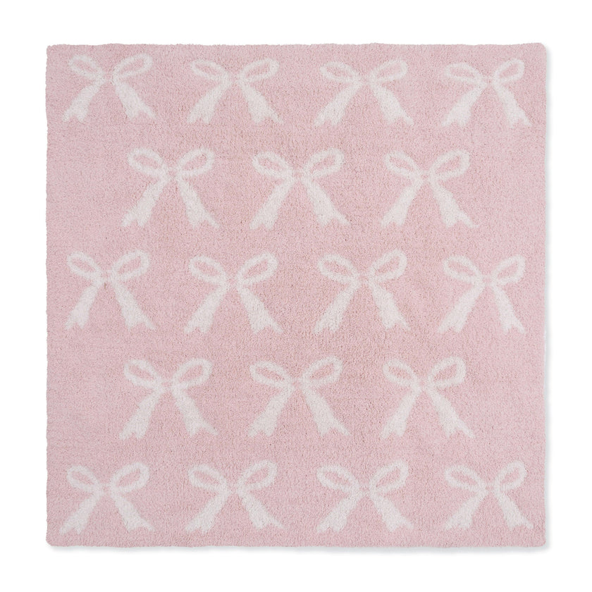 Chenille - Blush Bow Blanket