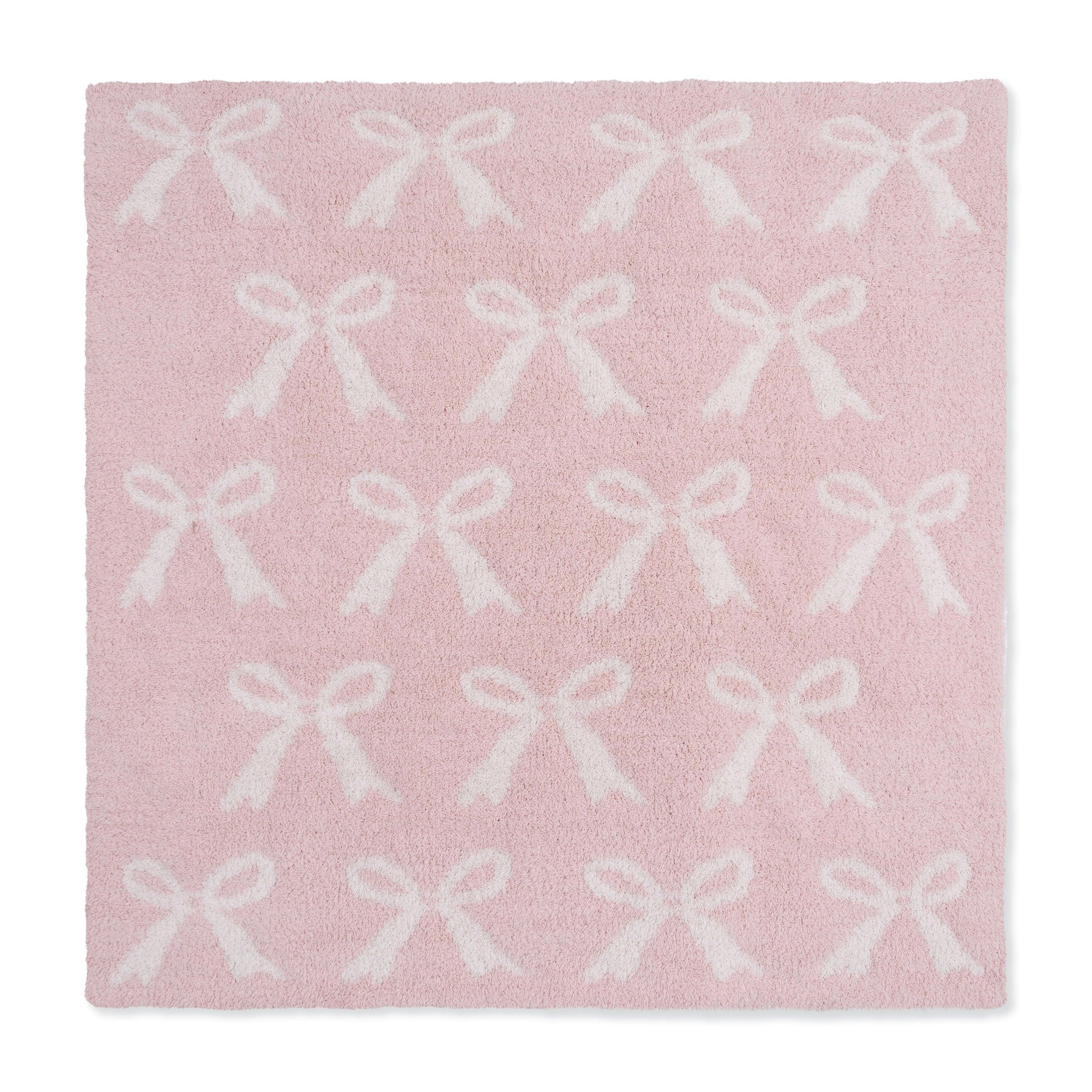 Chenille - Blush Bow Blanket