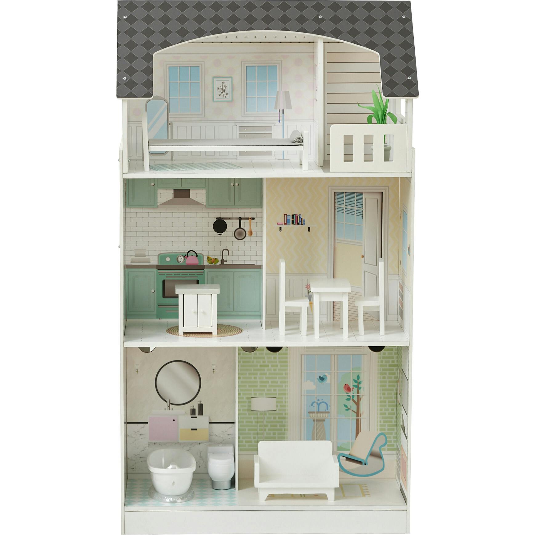 Wonderland Ariel 2-In-1 Dollhouse/Play Kitchen Playset