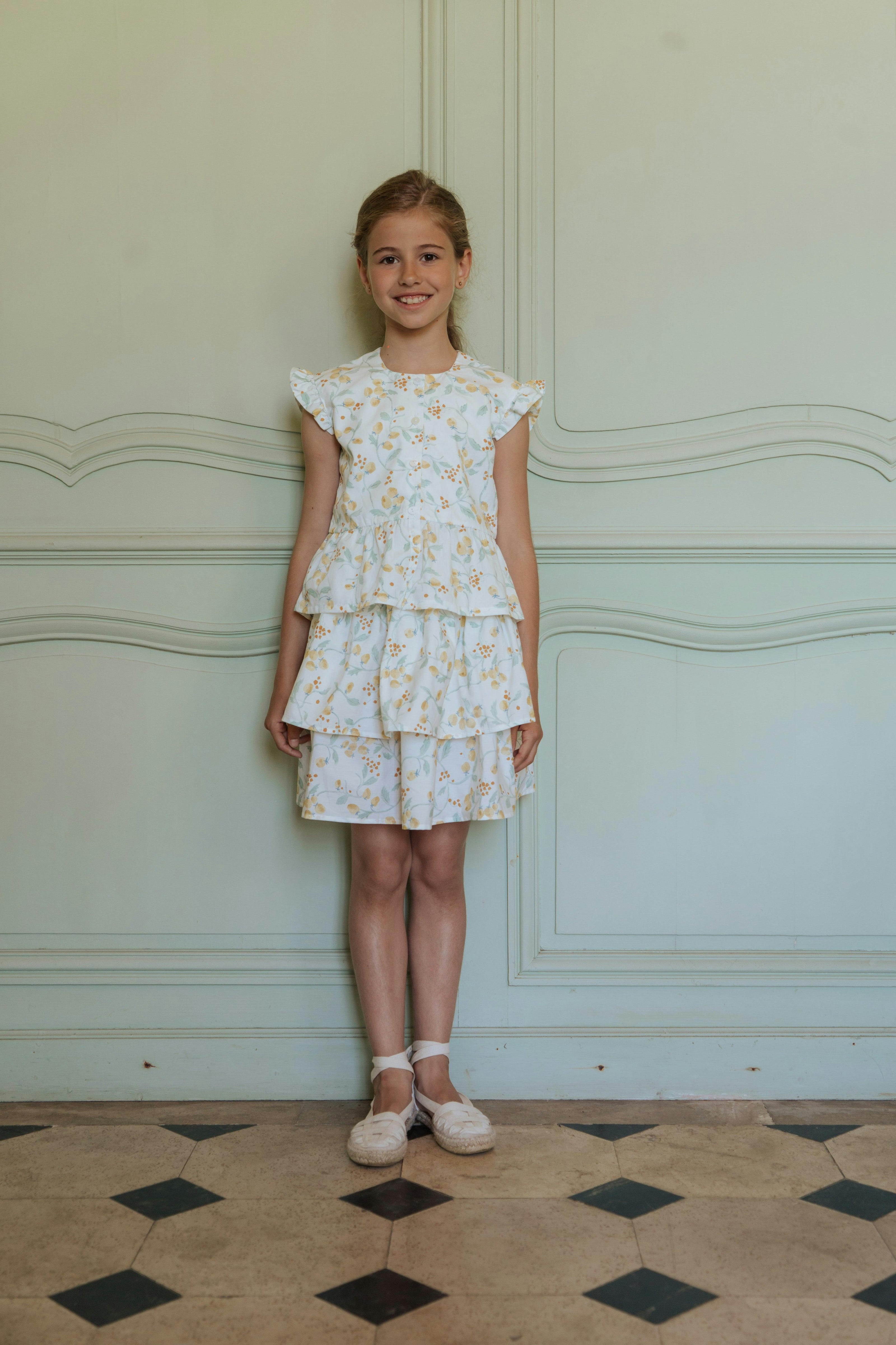 Jupe fille Coryza - Imprimé lemon