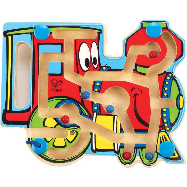 Hape: Choo Choo Tracks&nbsp;- Wooden Magnetic Wand Bead Maze