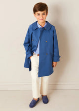 Double Breasted Coat With Detachable Hood in Blue (18mths-10yrs)