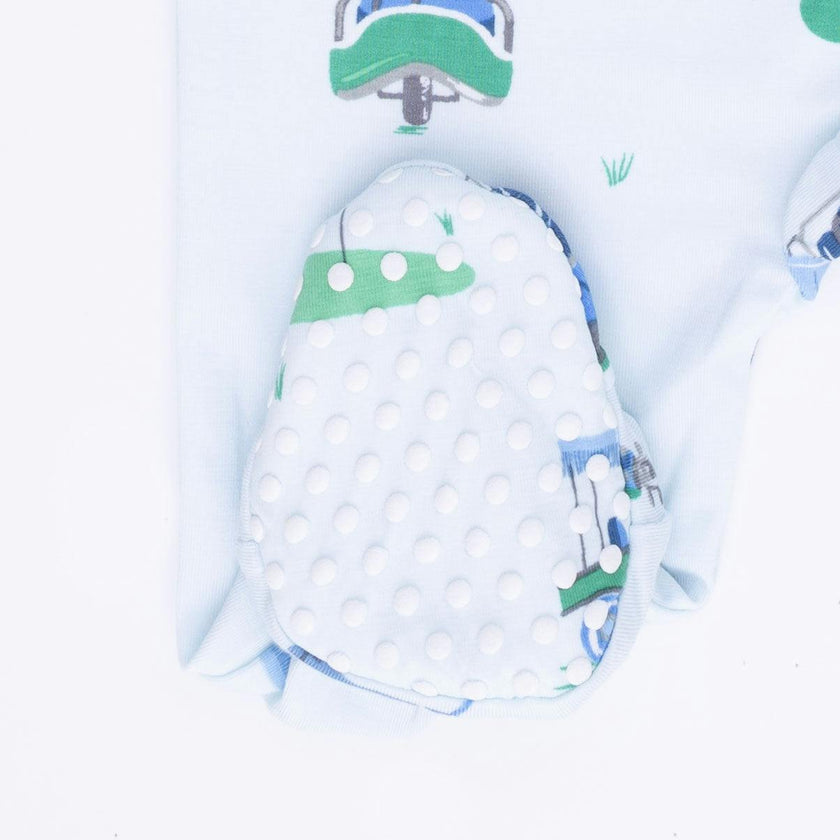 Vintage Golf Carts Blue - 2 Way Zipper Footie