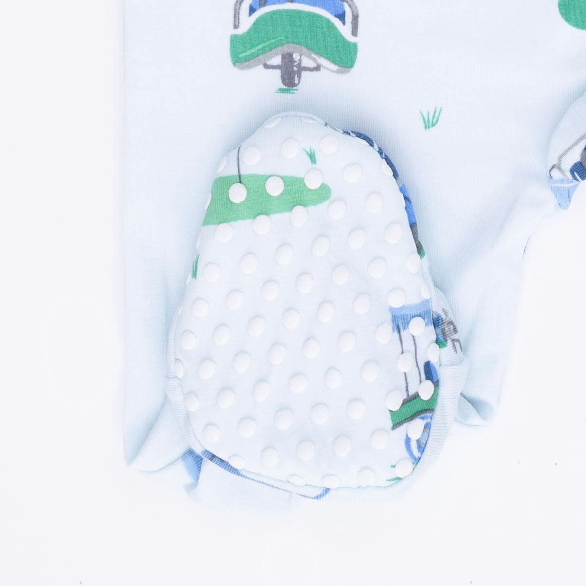 Vintage Golf Carts Blue - 2 Way Zipper Footie