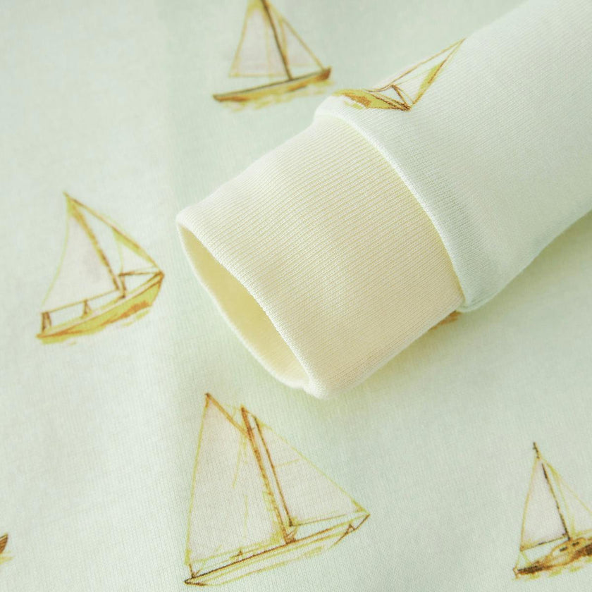 Sailboat Melody Organic Cotton Zipper Pajama
