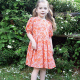 Girls Dress with Puff Sleeves