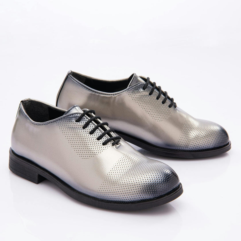 Platinum Closed Lace Dress Shoes